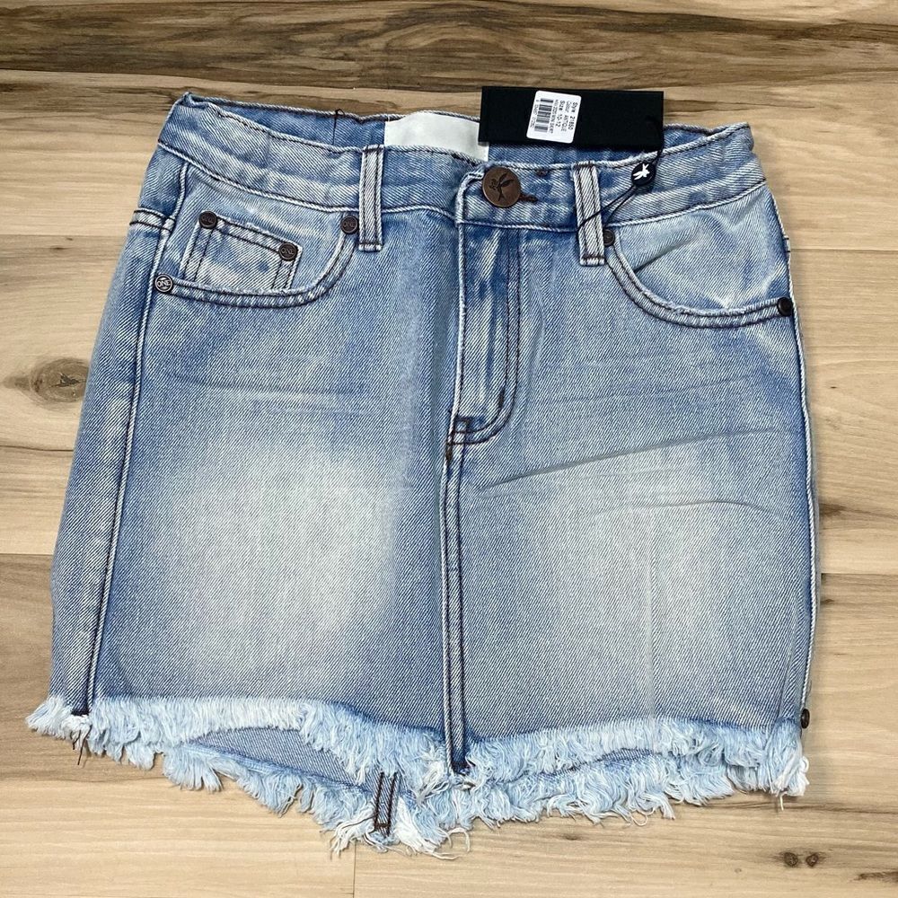 ONE TEASPOON KIDS ANTIQUE MINI STRETCH HIGH WAIST DENIM SKIRT